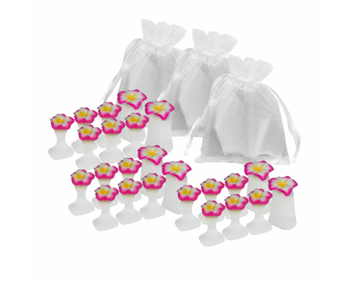 Разделители пальцев для педикюра, цветочки фуксия, 3 комплекта в мешочках