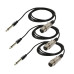 Кабель для микрофона, разъем 6.5mm XLR-Jack 6.3mm, 1.5 м, 3 шт