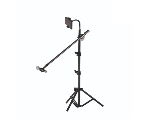 Стойка для микрофона напольная с коротким держателем для телефона