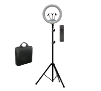 Кольцевая селфи лампа RL-18 M-45, 3 держателя для смартфона, пульт, штатив, диаметр 45 см