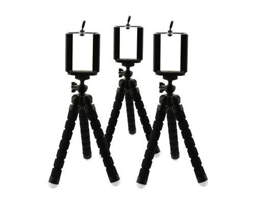 Штатив-трипод Flex-01 для телефона с гибкими ножками, черный, 3 шт