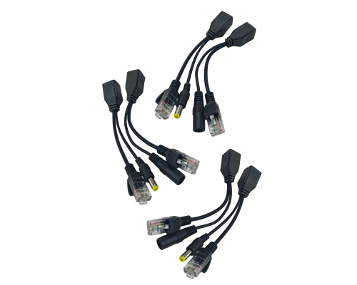 Пассивный приемник и передатчик PoE, RJ45, DC 2.1/5.5 мм, 3 комплекта, черный
