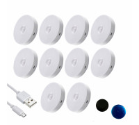 Беспроводной светильник с датчиком движения на аккумуляторе, белый, 10 шт