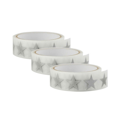 Светоотражающая термонаклейка Звезда для одежды, рюкзаков, колясок, 3 ленты по 1 метру