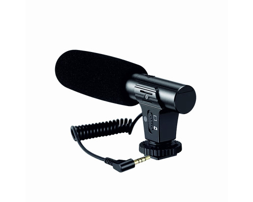 Накамерный микрофон пушка MK-01 с креплением в паз, на батарейке