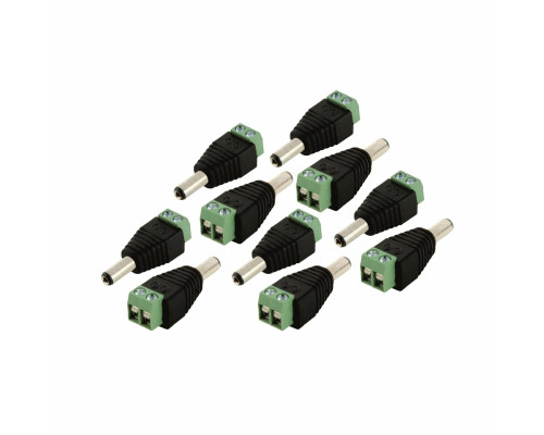 Разъем питания для камер наблюдения DC (папа) с клеммной колодкой PST-DCF02 в комплекте 10 шт.