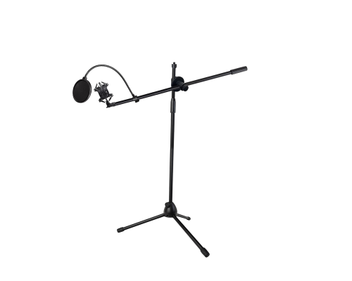 Напольная стойка для микрофона журавль Pro-31 с металлическим держателем паук и поп-фильтром