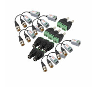 Комплект VTT HD UTP BALUN приемо-передатчики по витой паре AHD/CVI/TVI 10 шт. с переходниками DC (папа) и DC (мама) с клеммными колодками, по 5 шт.