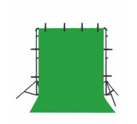 Переносной каркас KF-270Z с фоном хромакей тканевым для фотостудии, 2.5x3 м, и прищепками 8 шт. в комплекте.