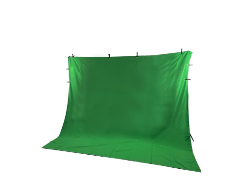 Переносной каркас KF-270ZP с фоном хромакей тканевым для фотостудии, 2.5x4 м, и прищепками 8 шт. в комплекте