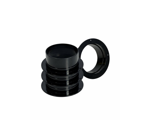 Фланец круглый для гофры трубы 100 мм, цвет черный, 4 шт