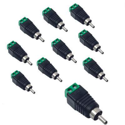 Разъем штекер RCA (папа) с клеммной колодкой, 10 шт