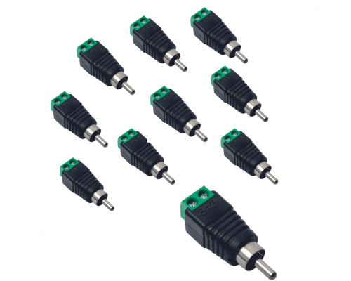 Разъем штекер RCA (папа) с клеммной колодкой, 10 шт