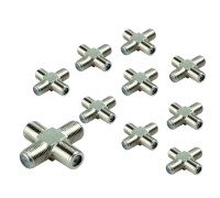 Разветвитель F (мама) на 4 гнезда (четверник), 10 шт