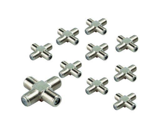 Разветвитель F (мама) на 4 гнезда (четверник), 10 шт