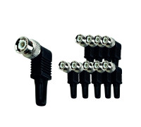 Разъем штекер BNC (папа)  под винт с колпачком, угловой, 10 шт