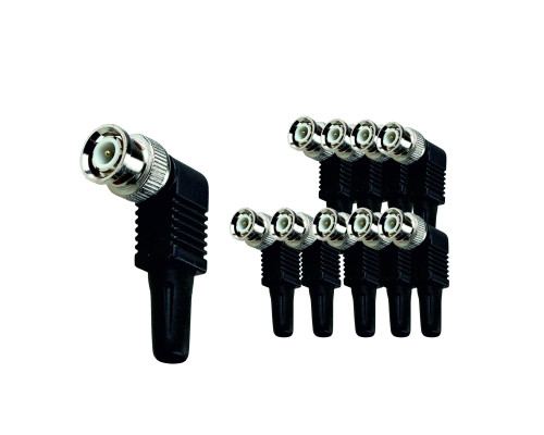 Разъем штекер BNC (папа)  под винт с колпачком, угловой, 10 шт