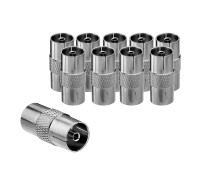 Переходник гнездо TV (мама) - гнездо TV (мама), 10 шт