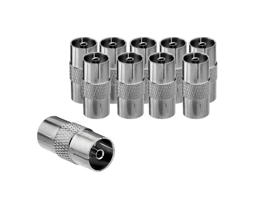 Переходник гнездо TV (мама) - гнездо TV (мама), 10 шт