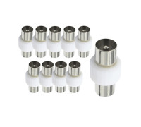 Переходник штекер TV (папа) - штекер TV (папа), 10 шт