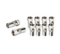 Переходник гнездо TV (мама) - штекер F (папа), 10 шт