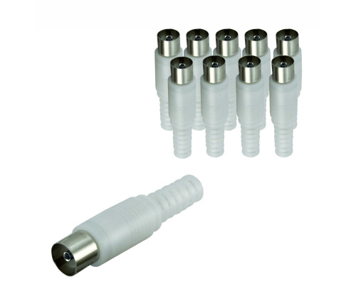 Антенный разъем гнездо TV (мама), без пайки, 10 шт