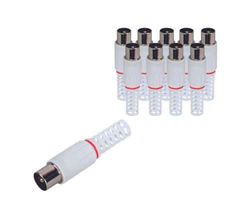 Антенный разъем штекер TV (папа), без пайки, 10 шт