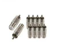 Переходник гнездо F (мама) - штекер RCA (папа), 10 шт