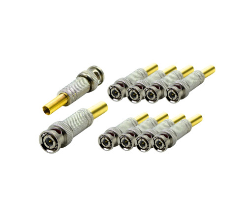 Разъем штекер BNC (папа) под винт с пружиной, 10 шт