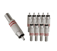 Разъем штекер RCA (папа) под винт с пружиной, 10 шт