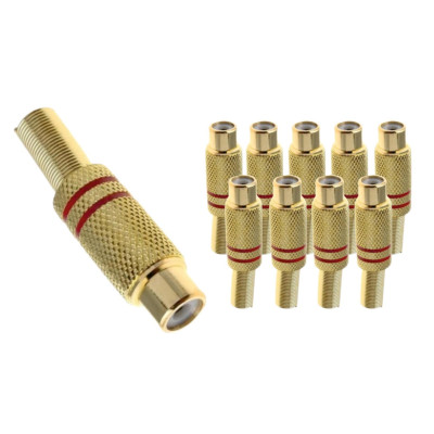 Разъем гнездо RCA (мама) под винт с пружиной, 10 шт