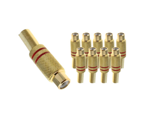 Разъем гнездо RCA (мама) под винт с пружиной, 10 шт