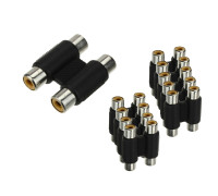 Переходник 2 гнезда RCA (мама) - 2 гнезда RCA (мама), бинокль, 10 шт