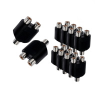 Переходник гнездо RCA (мама) - 2 гнезда RCA (мама), 10 шт