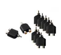 Переходник 2 гнезда RCA (мама) - штекер RCA (папа), 10 шт