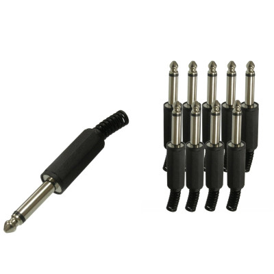 Разъем штекер 6.35 мм моно jack (папа), 10 шт