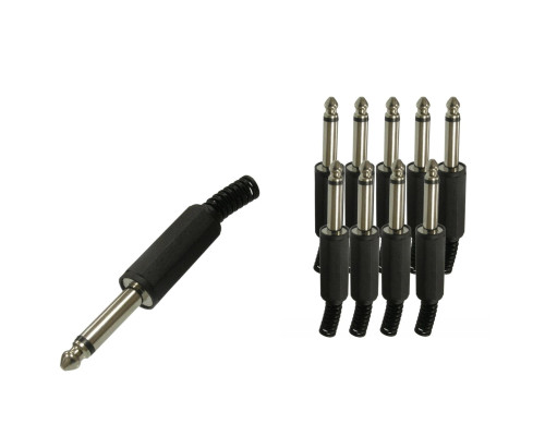 Разъем штекер 6.35 мм моно jack (папа), 10 шт