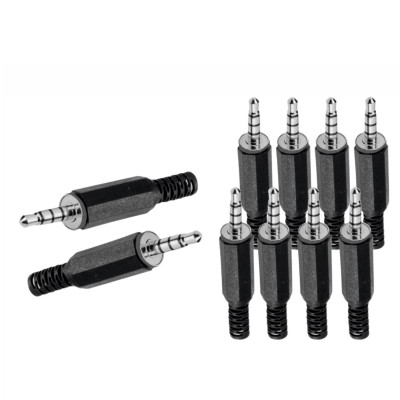 Разъем штекер mini-jack 3.5 мм 4-pin (папа), 10 шт