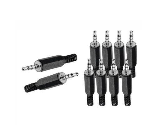 Разъем штекер mini-jack 3.5 мм 4-pin (папа), 10 шт