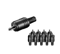 Разъем штекер аудио на кабель под винт, «точка-тире», пластик, 10 шт