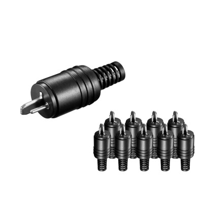 Разъем штекер аудио на кабель под винт, «точка-тире», пластик, 10 шт