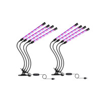 Фитолампа светодиодная, светильник для растений с регулируемым зажимом и пультом на проводе, 2  шт по 4 панели