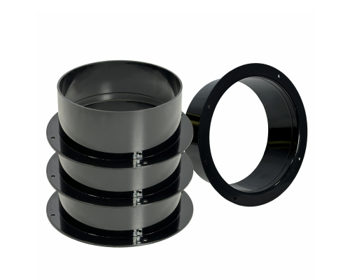 Фланец круглый для гофры трубы 150 мм, цвет черный, 4 шт