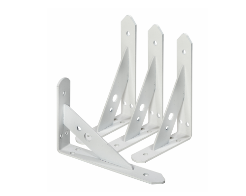 Уголок крепежный, 150*96*25*3мм, размер отверстий 6,2мм, цвет белый, 4 шт