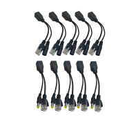 Пассивный приемник и передатчик PoE, RJ45, DC 2.1/5.5 мм, 5 комплектов, черный