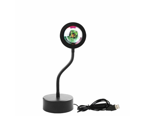 Светодиодный ночник-проектор на гибком держателе с эффектом солнечного света, радуга