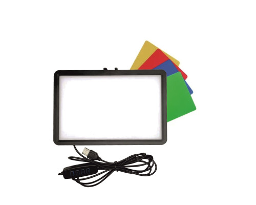 Портативная светодиодная LED панель RAG с 4 цветными фильтрами, 160 светодиодов 