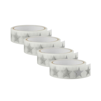 Светоотражающая термонаклейка Звезда для одежды, рюкзаков, колясок, 4 ленты по 1 метру