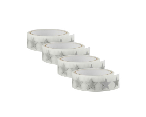 Светоотражающая термонаклейка Звезда для одежды, рюкзаков, колясок, 4 ленты по 1 метру