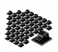 Крючки для гирлянд проводов самоклеящиеся черные настенные, 50 штук